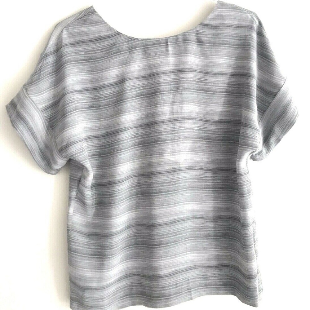 Calvin Klein | Womens XS Gray Silk Blouse Stripe